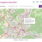 Screenshot of the Girls' Day website. Showing different events in Freiburg