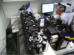 BD Influx Sorter, ein weltweit einzigartiger Prototyp, ausgestattet mit Glasfaseroptik und Oktagon/Trigon-Arrays.