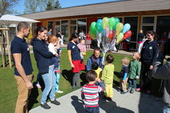 For the children, the flight of the balloons was the highlight of the day.