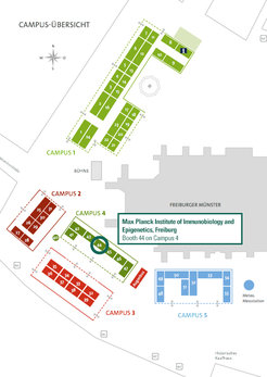 Wie Sie uns finden: Stand 44 auf dem Campus 4.